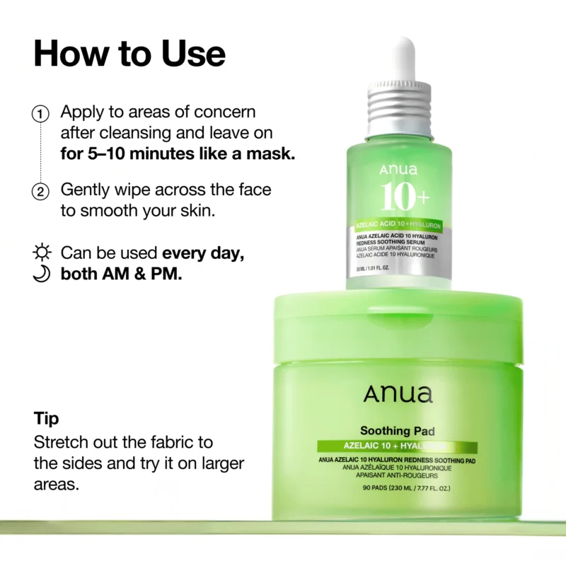 Anua Azelaic 10 Hyaluron Redness Soothing Pad 90ea - Image 3