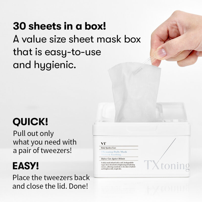 VT Cosmetics TX Toning Daily Mask izgaismojoša auduma maska ikdienas lietošanai 30psc - Image 2