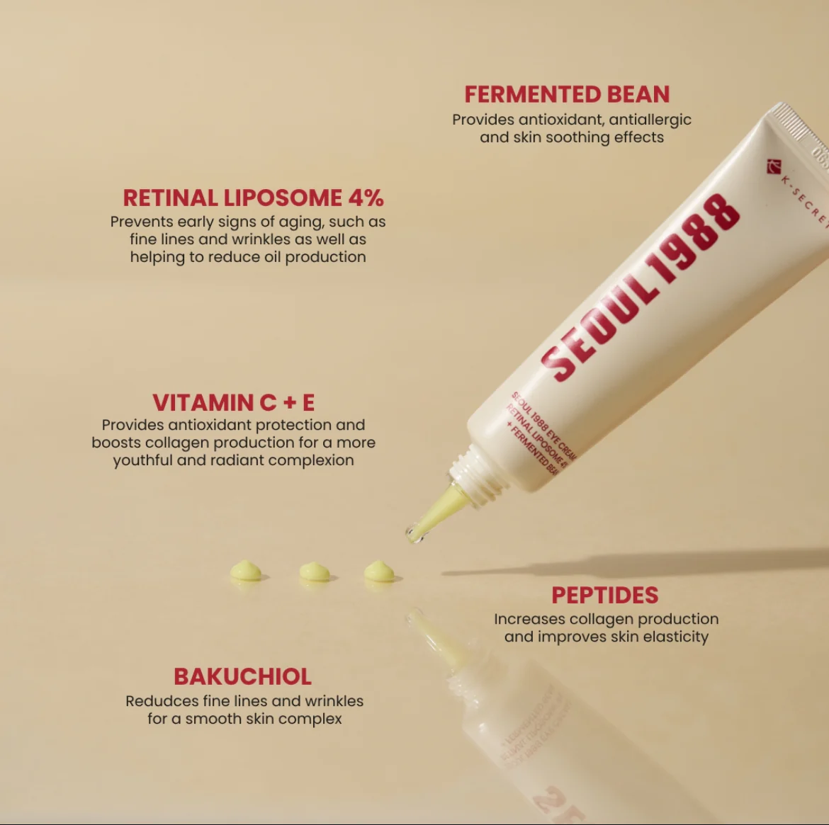 K Secret Eye Cream Retinal Liposome 4% pretnovecošanās krēms acīm ar retinolu un liposomām 30ml - Image 2