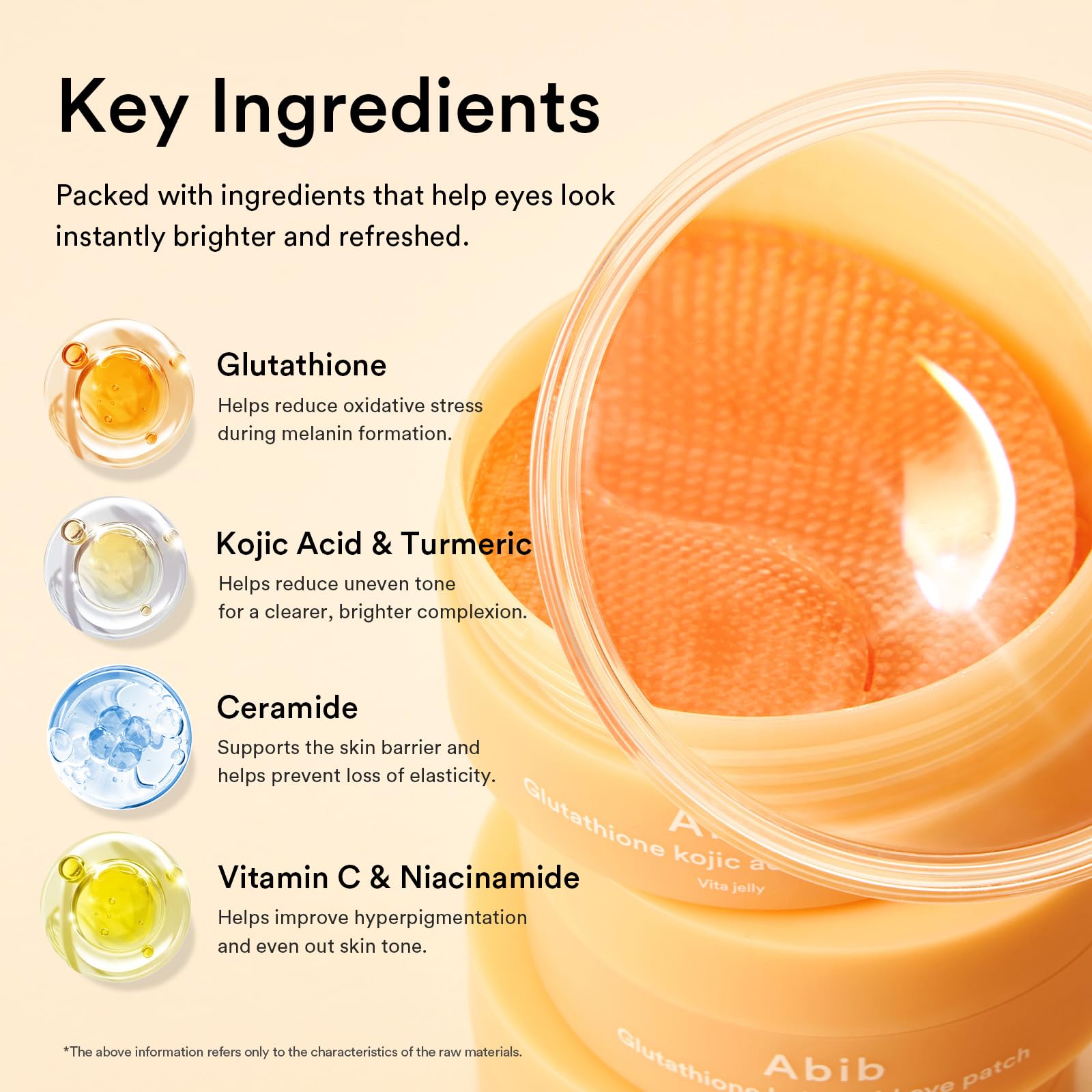 Abib Glutathione Kojic Acid Eye Patch Vita Jelly acu patči 60gab - Image 2
