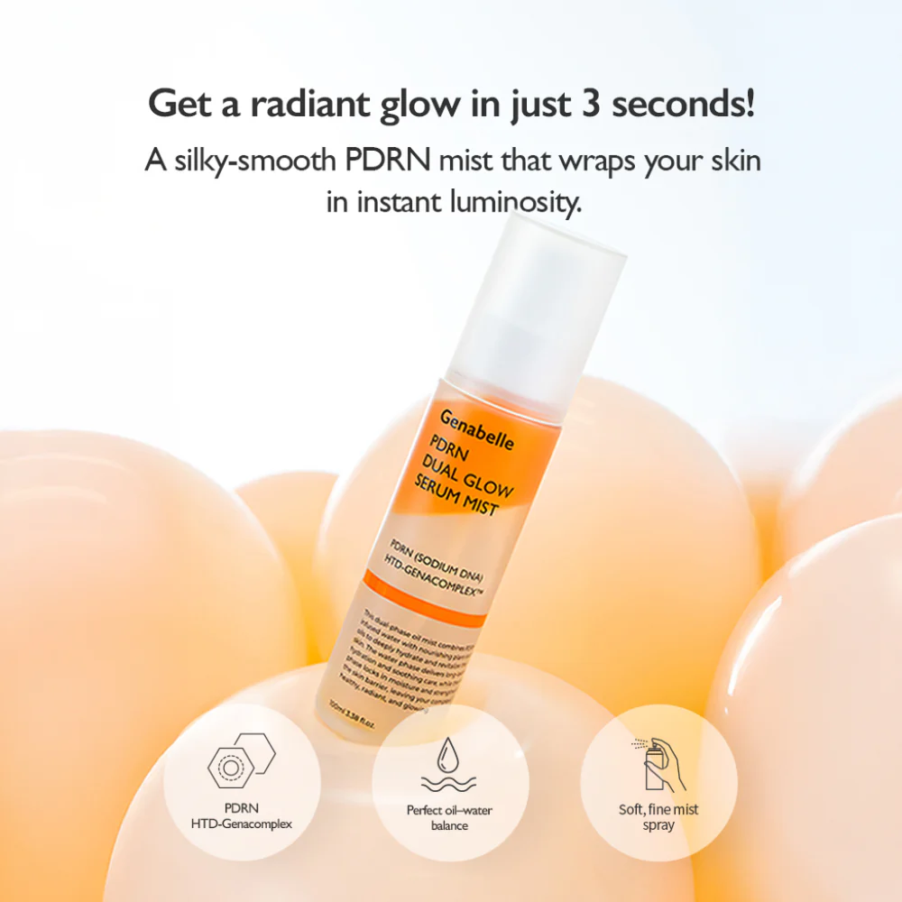 Genabelle PDRN Dual Glow Serum Mist divfāžu mirdzuma seruma mistss 100ml - Image 2