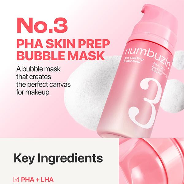 numbuzin – No.3 PHA Skin Prep Bubble Mask, 90 ml