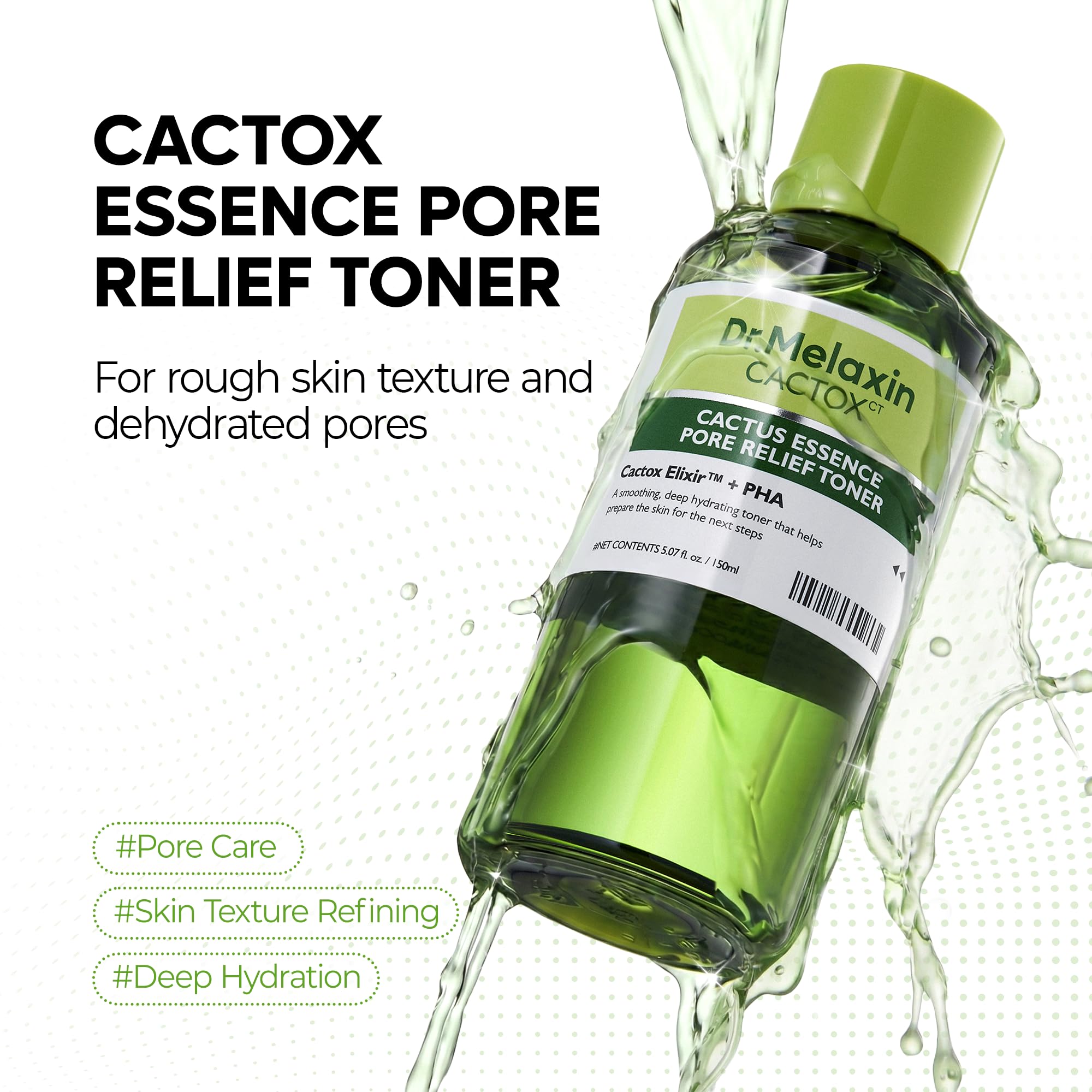 Dr.Melaxin Cactox Cactus Essence Pore Relief Toner viegla tonera-esences ar kaktusa ekstraktu 150ml — изображение 2