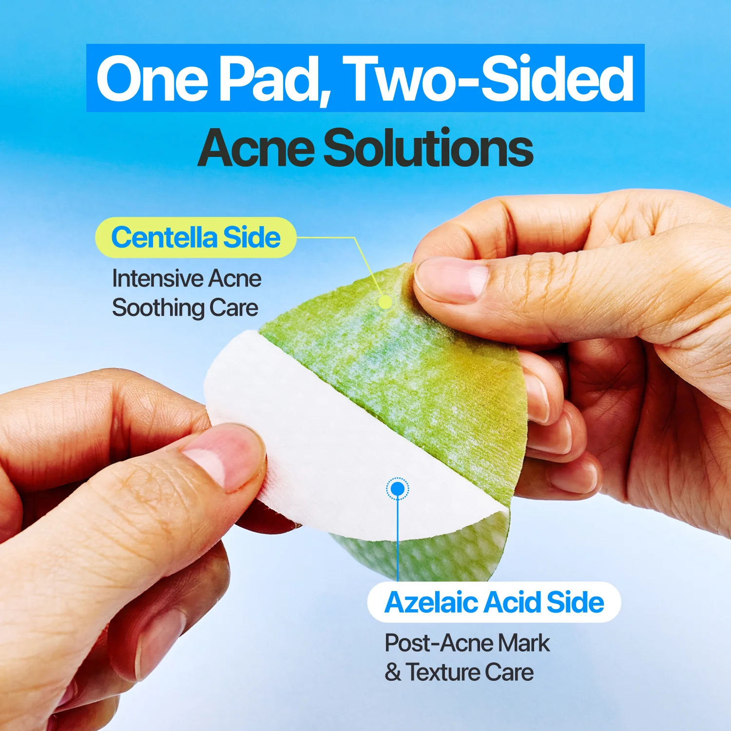Numbuzin Zero Blemish Azela Cica Balancing Dual Pads divpusējie tonera diski ar azelaīnskābi, salicilskābi un Centella | 210 ml, 60 gab - Image 4