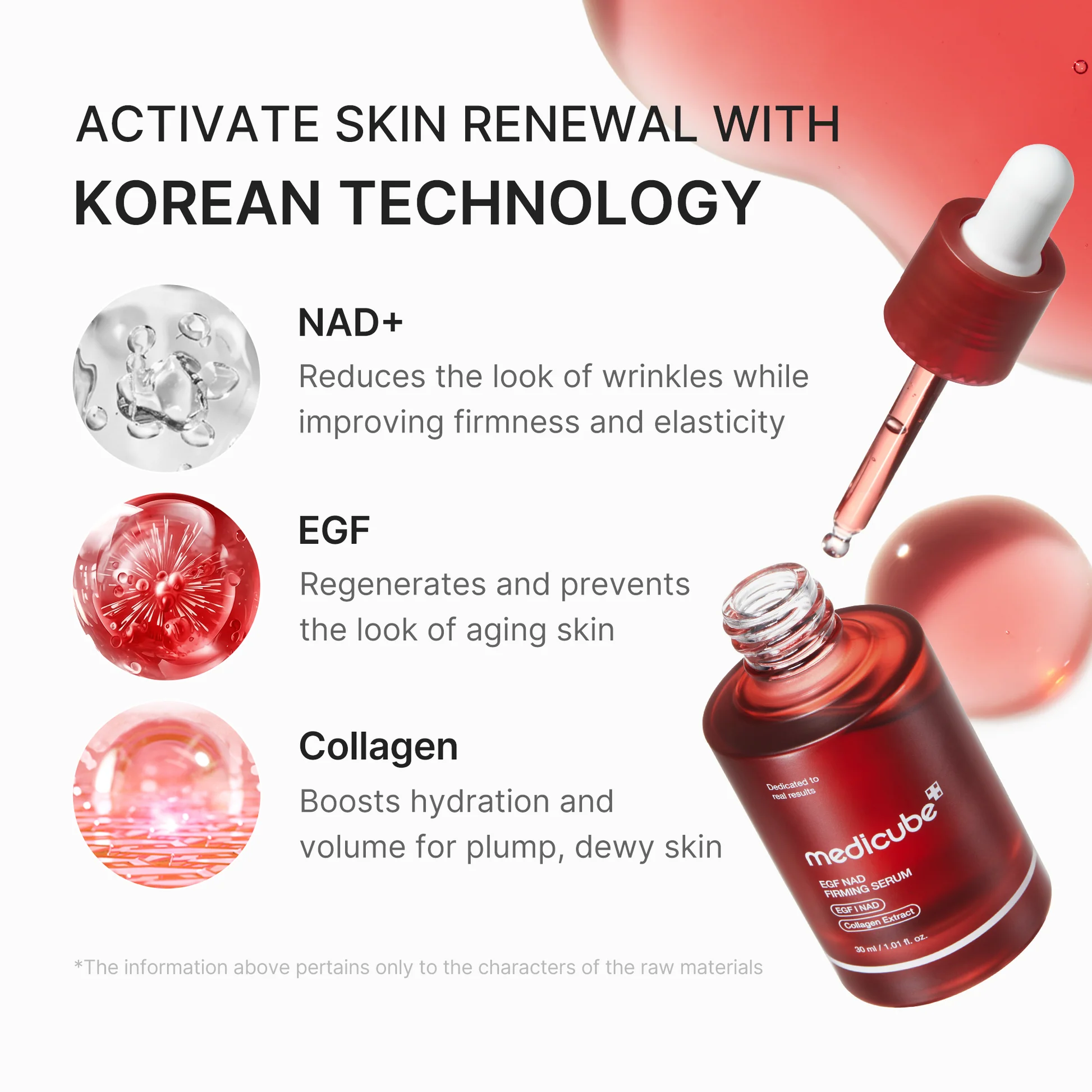 Medicube EGF NAD Firming Serum Pretnovecošanās serums ar NAD un augšanas faktoriem 30ml — изображение 2