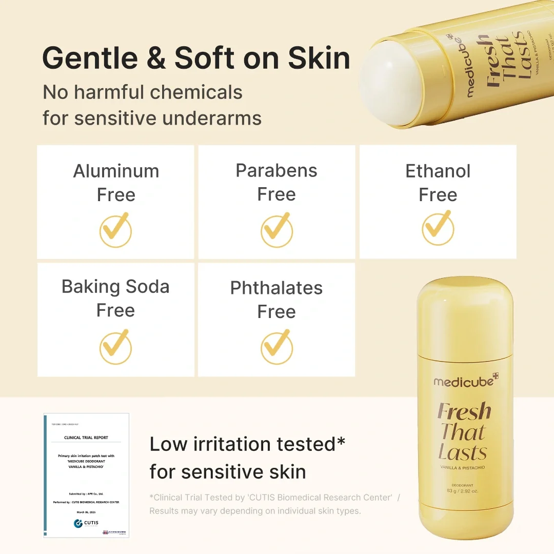 Medicube Kojic Acid Turmeric Deodorant Vanilla & Pistachio dezodorants stienīša formā ar vaniļas un pistāciju smaržu 83 g - Image 2